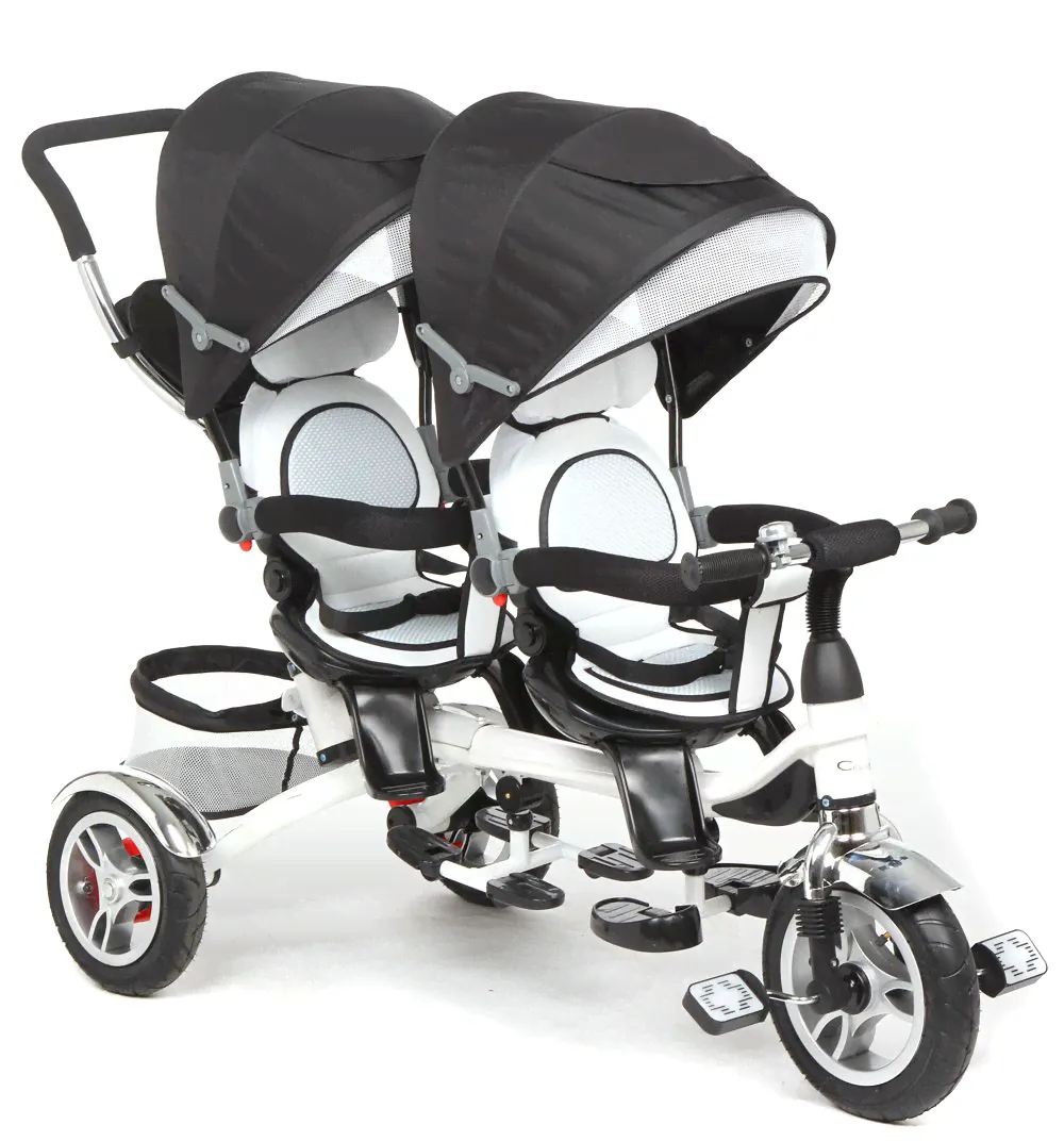 Детский трехколесный велосипед с ручкой Capella Twin Trike 360