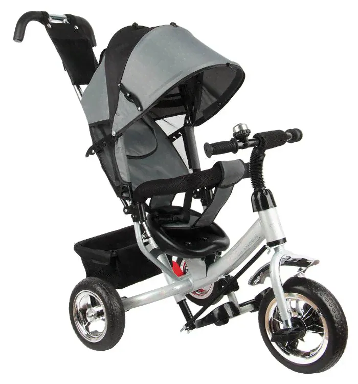 Детский трехколесный велосипед с ручкой Capella Action Trike II серый-0
