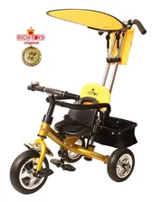 Велосипед трехколесный Lexus Trike Rich Toys NEXT original Золото с управляющей ручкой для родителей