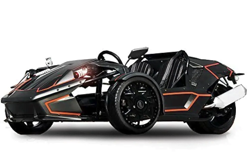 Квадроциклы ZTR 250cc Roadster 4V Trike 4-Gang + Rückwärtsgang Quad ATV Bike EEC (Weiß mit Schwarzen Streifen)