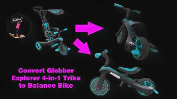 Convert Globber Explorer 4-in-1 trike to balance bike for toddler