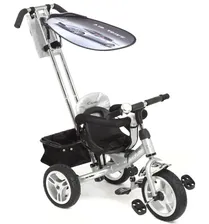 Детский трехколесный велосипед с ручкой Capella Air Trike, цвет: серебрянный